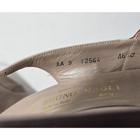 Bruno Magli Italian Leather Slingback Heels Open Toe Light Mauve Sz 9 AA - Picture 10 of 11